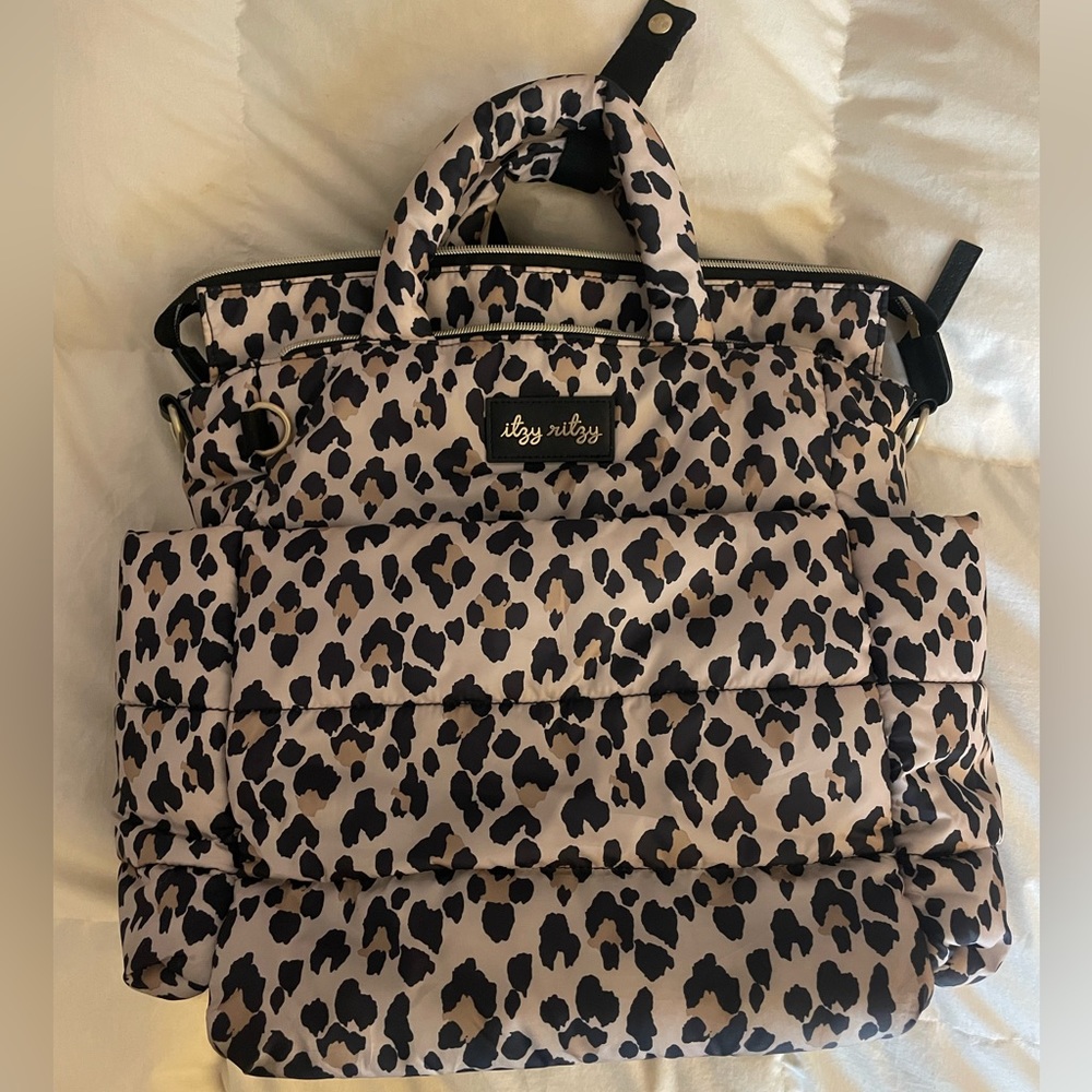 Itzy Ritzy Diaper Baby Backpack leopard print